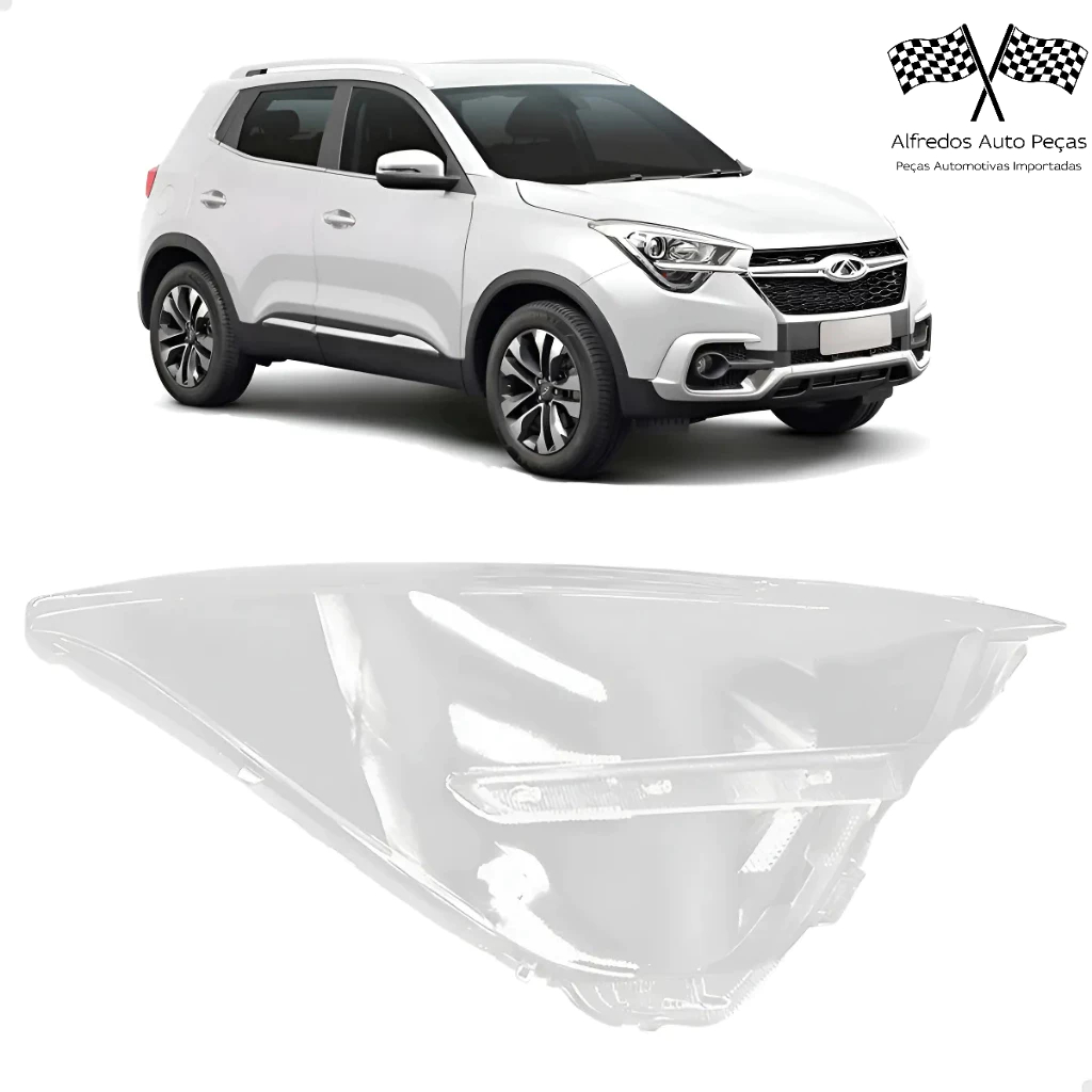 Lente Acrilico Farol Dianteiro Chery Tiggo 5x 2018 2019 2020 Direito Passageiro 605000106AA