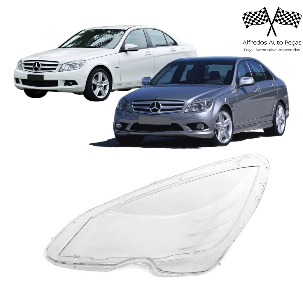 Lente Farol Mercedes C180 C200 C250 C300 2007 2008 2009 2010 2011 Esquerdo Motorista