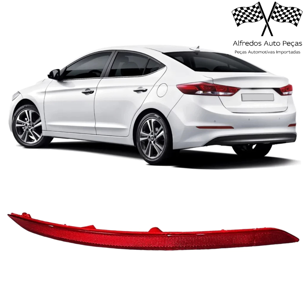 Refletor Olho de Gato Parachoque Traseiro Elantra 2017 2018 Lado Esquerdo 92405F2000