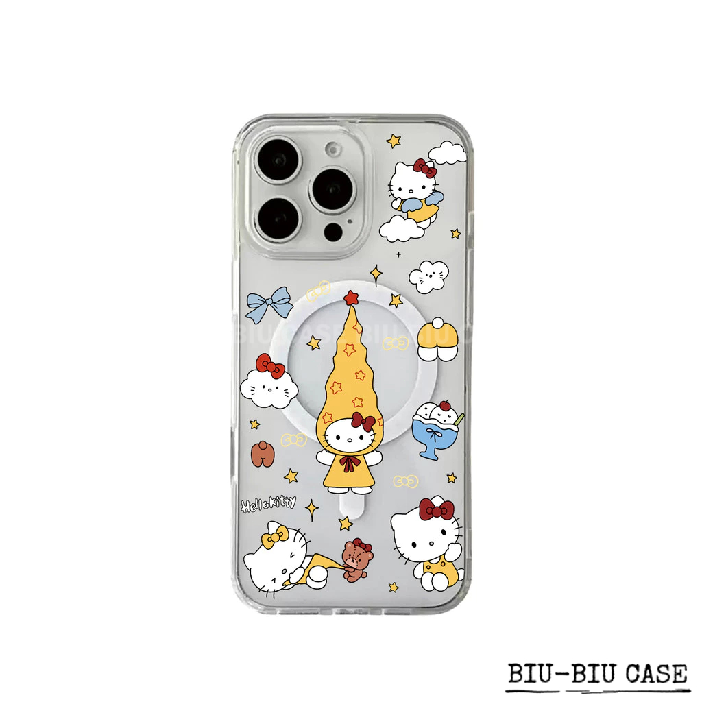 Capa Capinha Tpu Anti MagSafe Impacto Transparente Para iPhone XR 11 12 13 14 15 16 17 Pro Max Gatinho fofinho