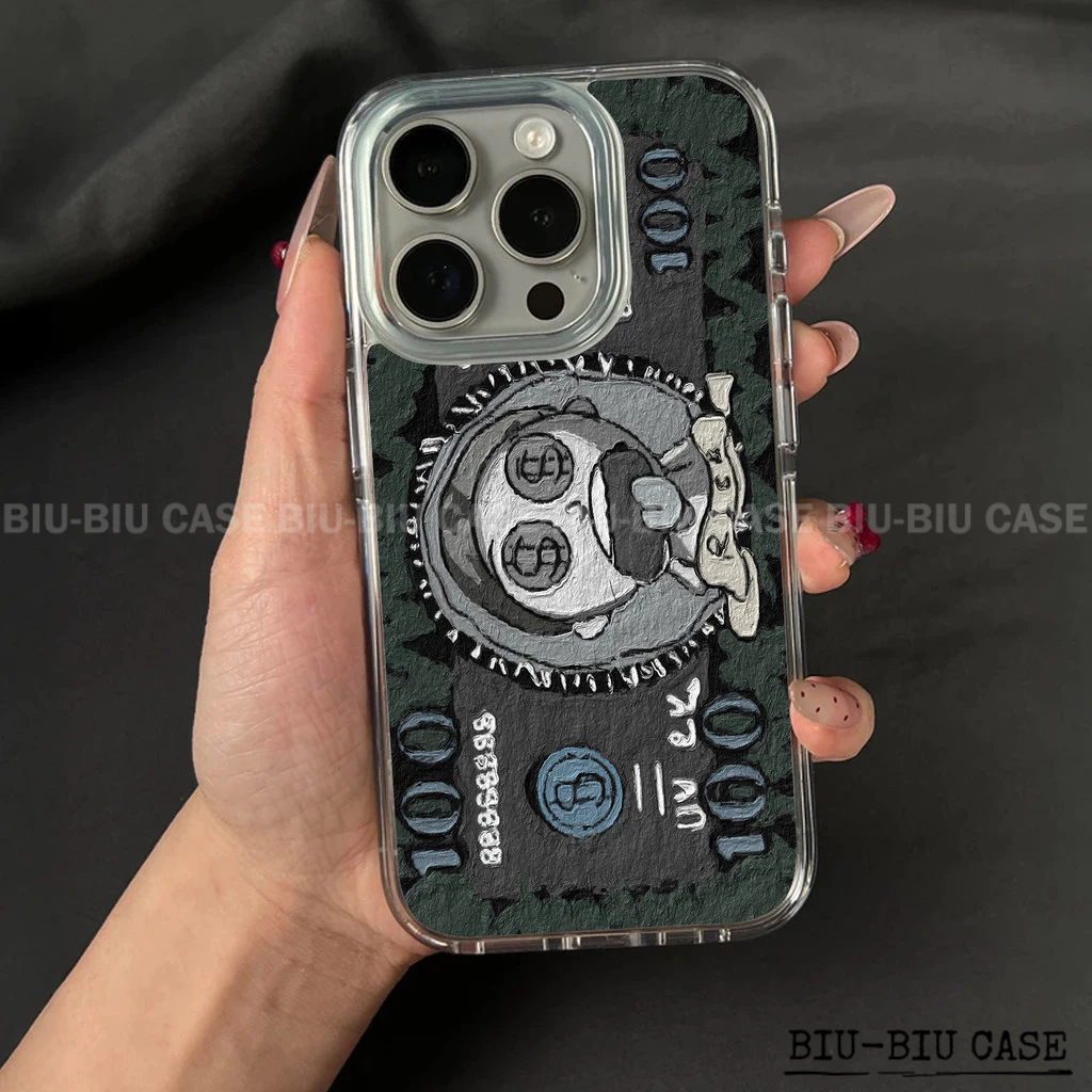 Capa Capinha Tpu Anti Impacto Transparente Para IPhone XR 11 12 13 14 15 16 17 Pro Max Dinheiro Criativo Murray