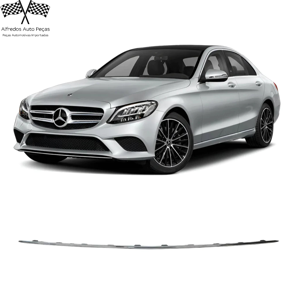Friso Spoiler Inferior Cromado Frontal Mercedes C180 Avantgarde C200 Boost 2018 19 2020 A2058852901