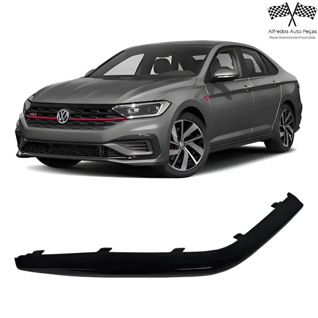 Spoiler Aplique Lateral Parachoque Dianteiro Jetta Gli 2019 2020 2021 Lado Esquerdo Motorista
