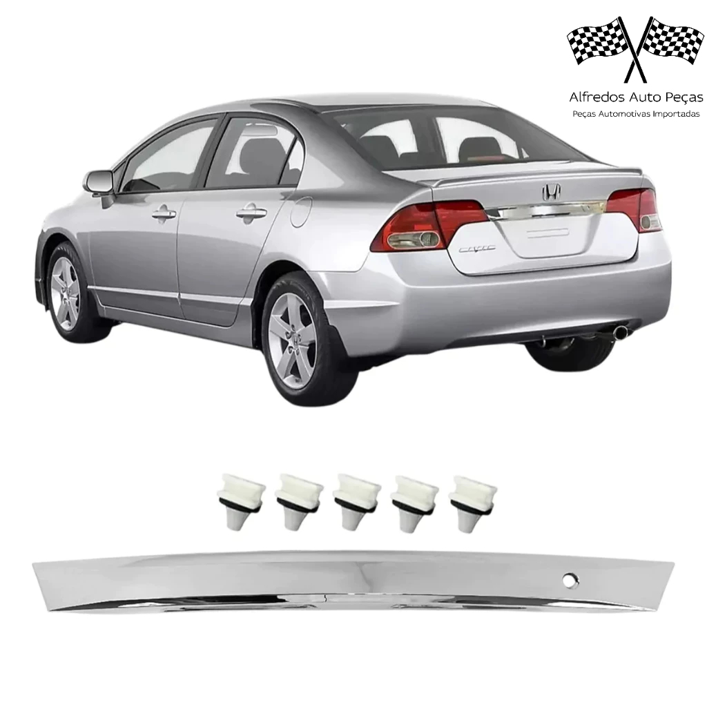 Friso Régua Acabamento Tampa Porta Malas Traseiro New Civic 2007 08 09 10 2011 74890SSNSNJM01