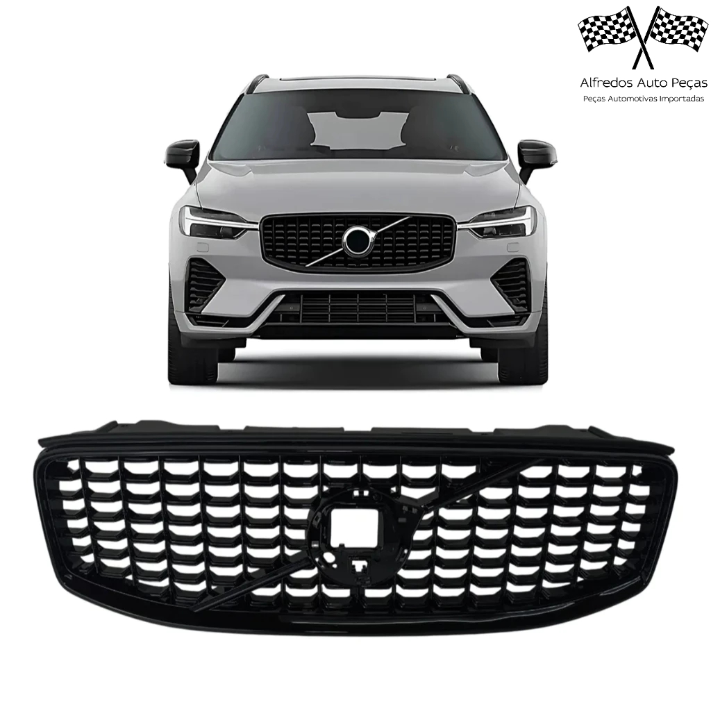 Grade Dianteira Black Piano R-design Volvo Xc60 2022 2023 32133812
