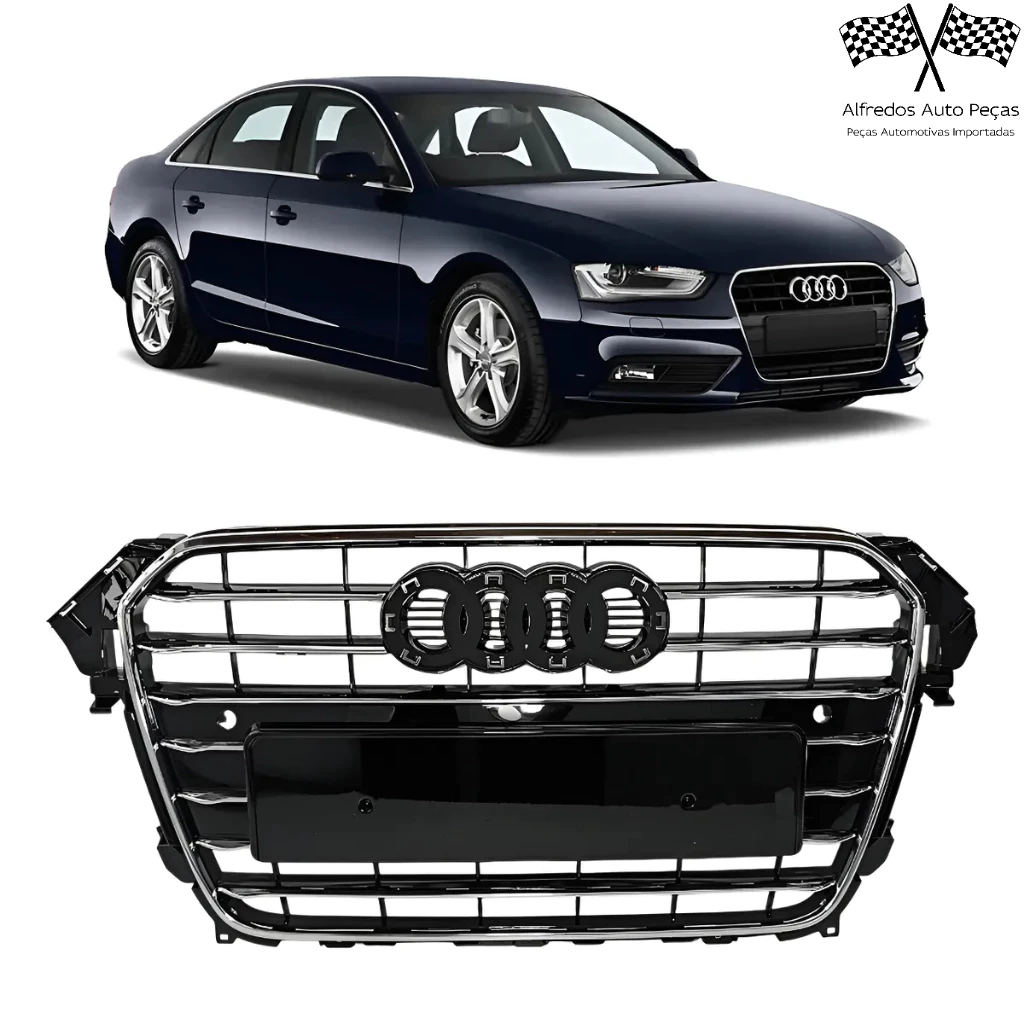 Grade Central Superior Parachoque Dianteiro Friso Cromado Audi A4 2013 2014 2015 2016 8KD853651A