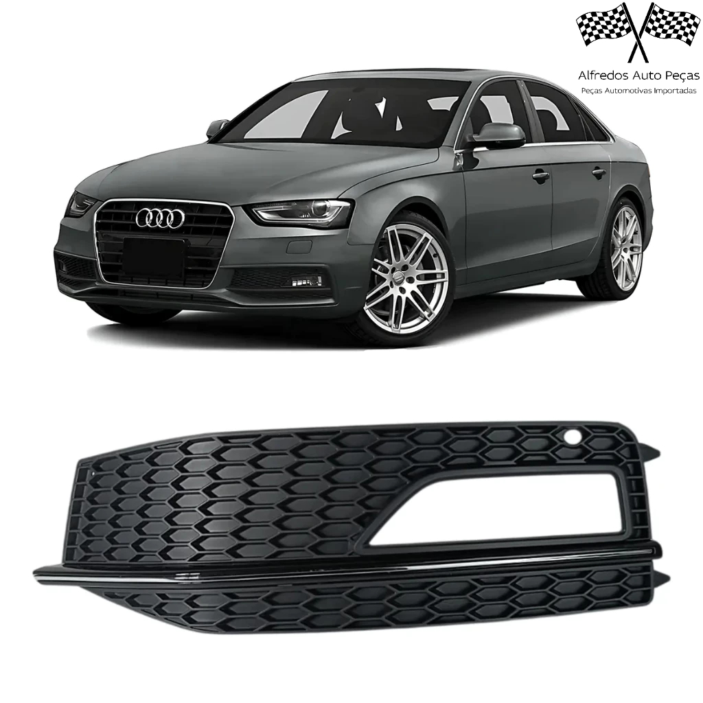 Grade Moldura Farol Milha Dianteiro Audi A4 2013 2014 2015 2016  Preto Esquerdo Motorista 8KD807681L