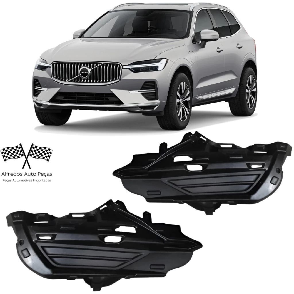 Par Moldura Acabamento De Grade Milha Volvo Xc60 2021 2024