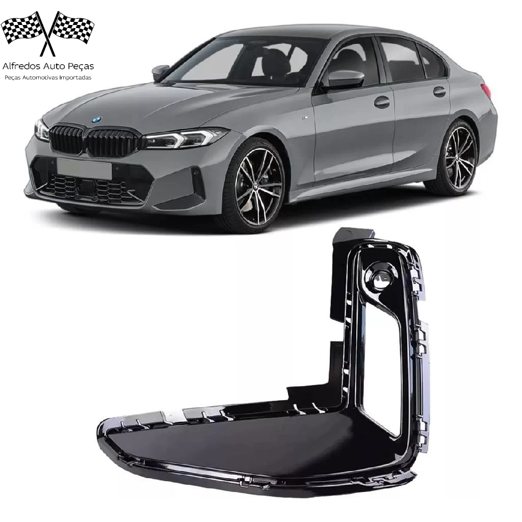 Grade Farol Milha Dianteiro Black Piano Bmw 320i 330i M Sport 2022 2023 2024 Esquerdo Motorista