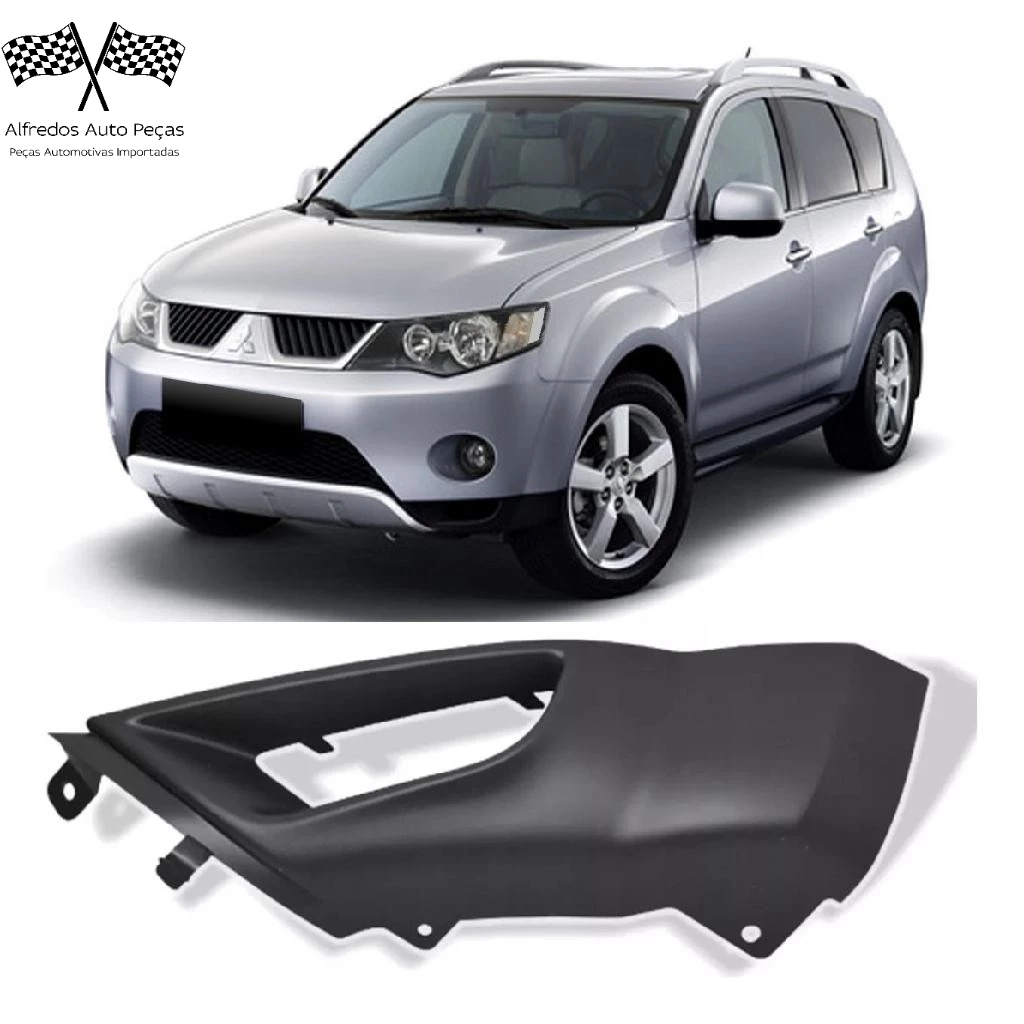 Moldura Extensão Acabamento Parachoque Dianteiro Outlander 2007 08 2009 Esquerdo Motorista 6400a469