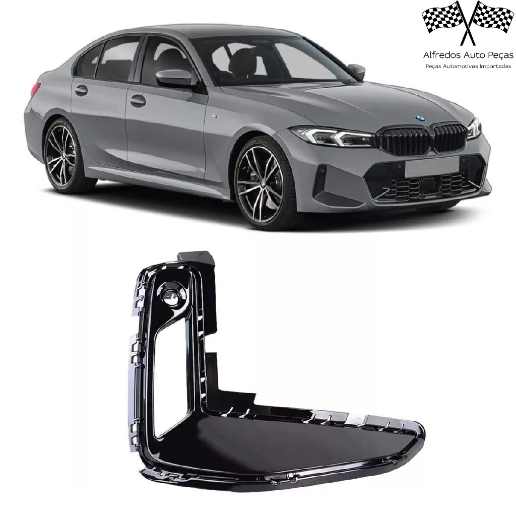 Grade Farol Milha Dianteiro Black Piano Bmw 320i 330i M Sport 2022 2023 2024 Lado Direito Passageiro
