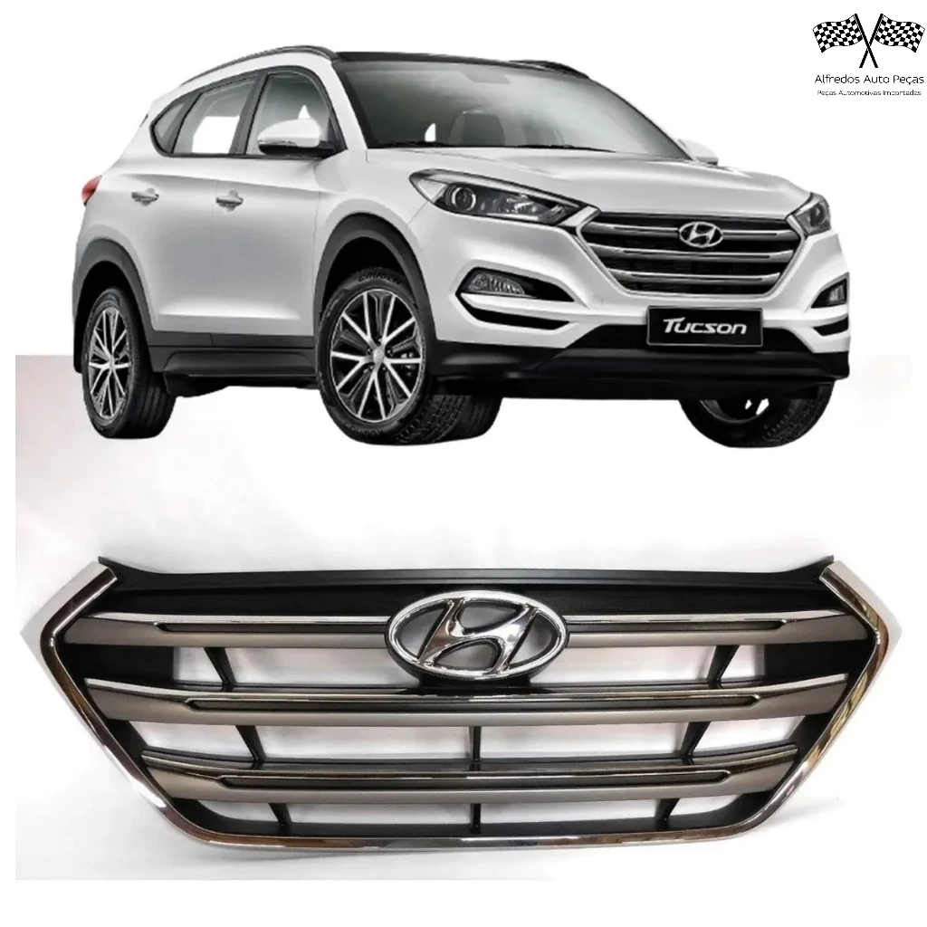 Grade Superior Cromada Com Emblema New Tucson 2017 2018 2019 2020 2021 2022 86351-D3100