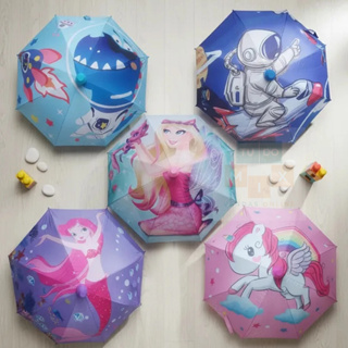 Guarda Chuva Sombrinha Infantil Automático Com Proteção Solar Unicórnio Astronauta Sereia Dinossauro e Princesa em Oferta na Shopee