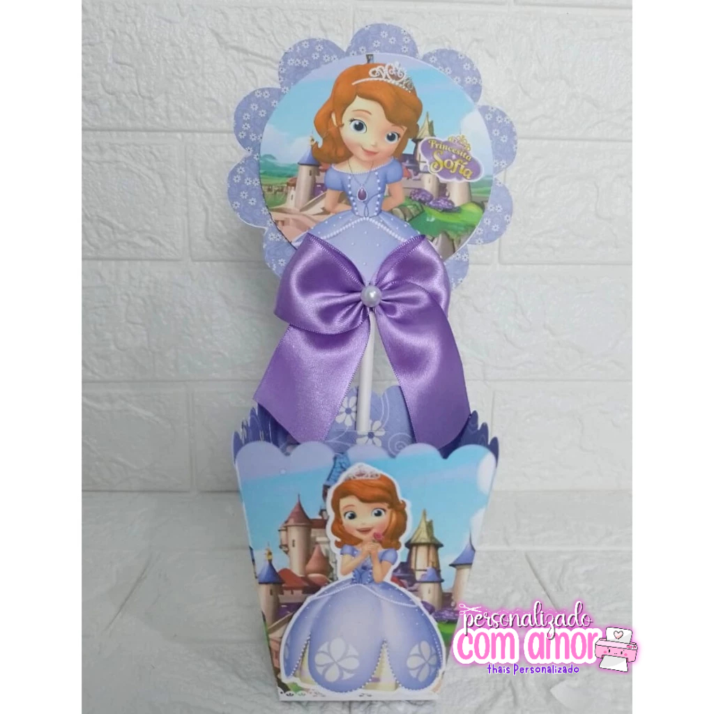 Centro de Mesa Cachepot princesa Sofia Personalizados - Lembrancinhas - Festa Infantil - Aniversário