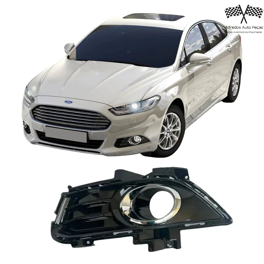 Grade Moldura Milha Black Piano Parachoque Dianteiro Fusion 2013 2014 2015 2016 Esquerdo Motorista