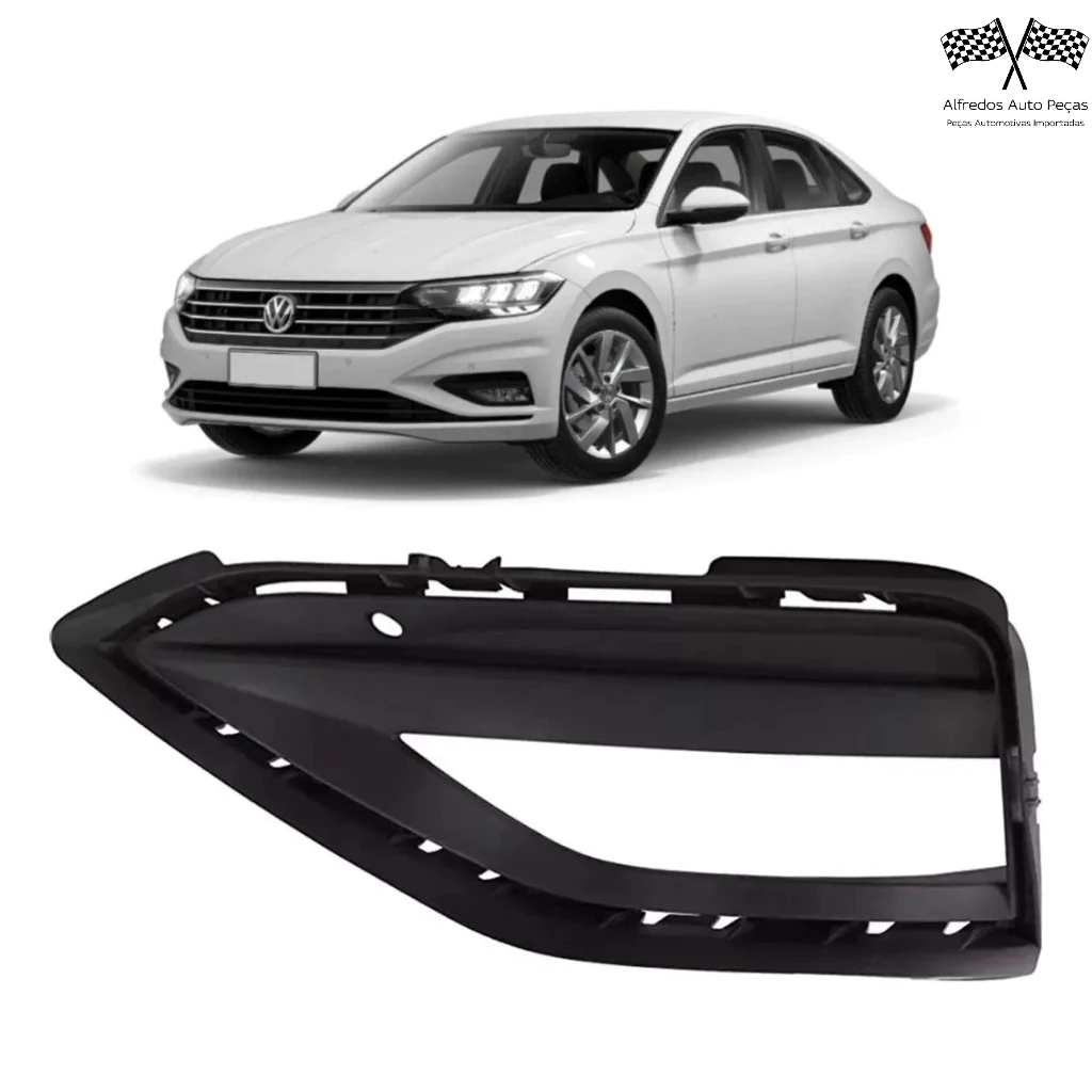 Grade Moldura Farol Milha Dianteiro Jetta 2018 2019 2020 2021 2022 Esquerdo Motorista 17A853665A9B9