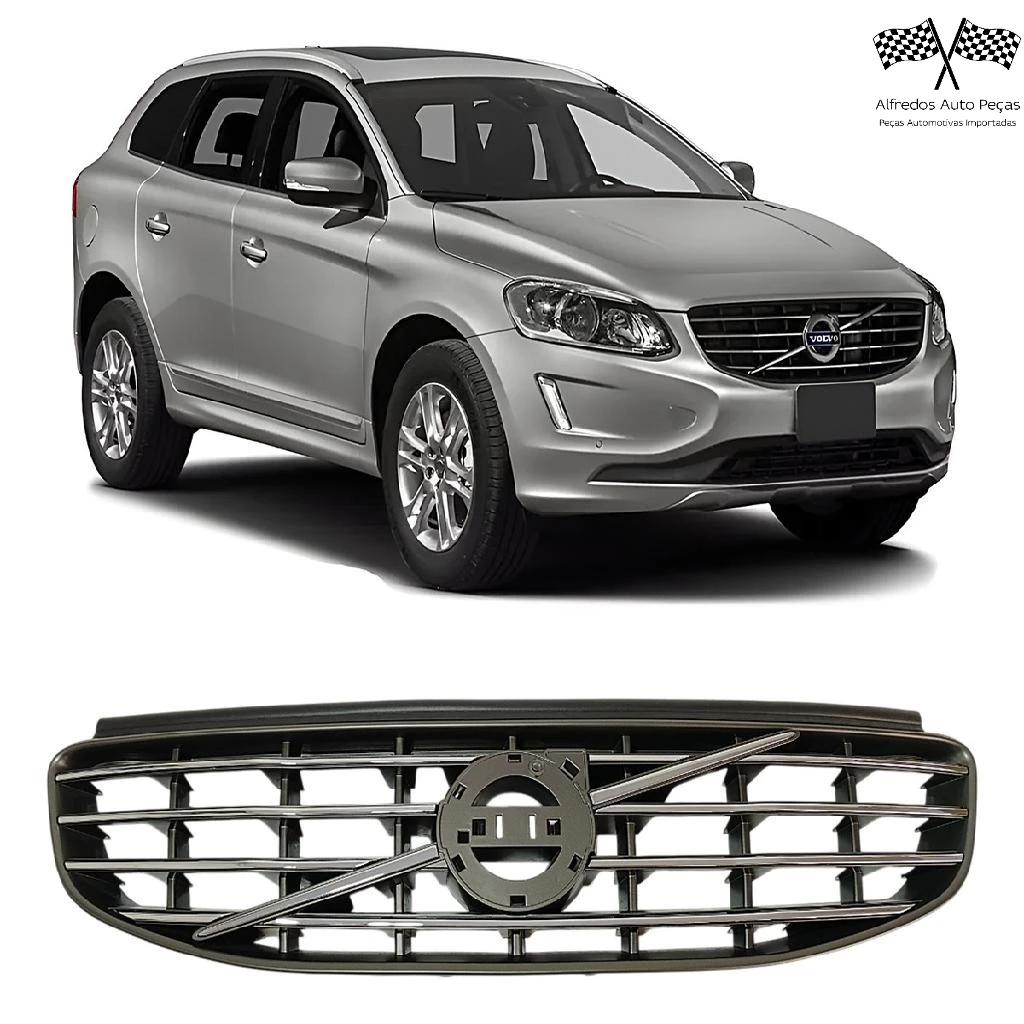 Grade Superior Dianteira Volvo Xc60 2013 2014 2015 2016 2017 Nova Cinza