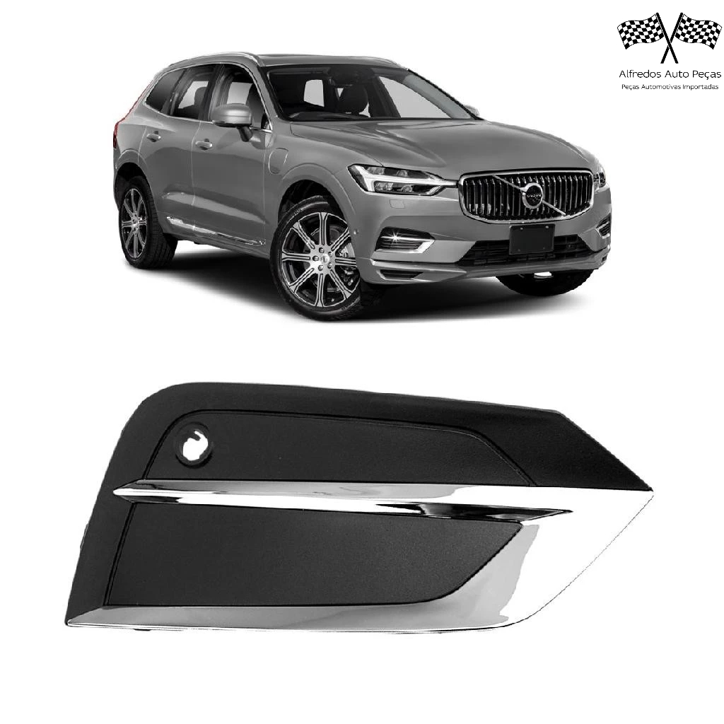 Grade Milha Friso Cromado Direito Passageiro Volvo Xc60 2018 2019 2020 2021 2022 2023 2024