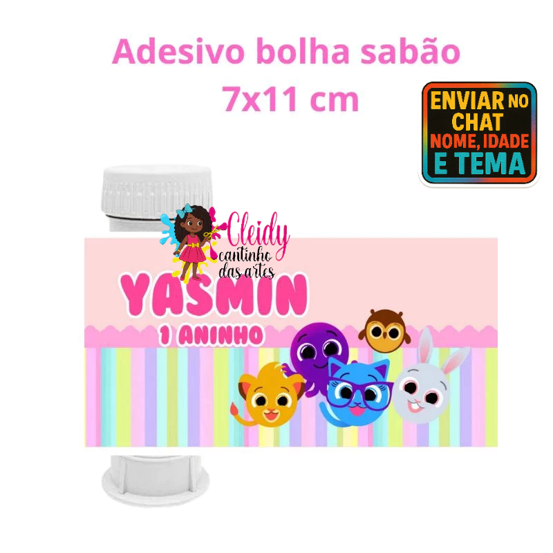 Adesivo para Bolha de Sabão - Adesivo Personalizado Qualquer Tema
