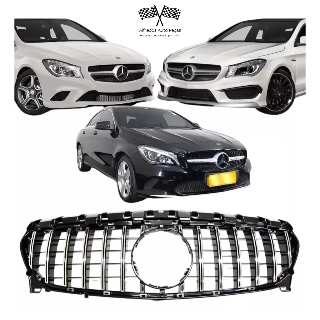 Grade Superior Dianteiro Mercedes Cla180 2018 2019 Cla200 Cla300 2014 2015 2016 Amg Gtr Cromado