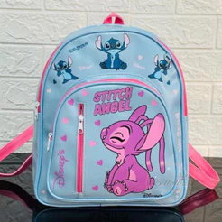Mochila infantil escolar menina stich confortável alça regulável envio imediato