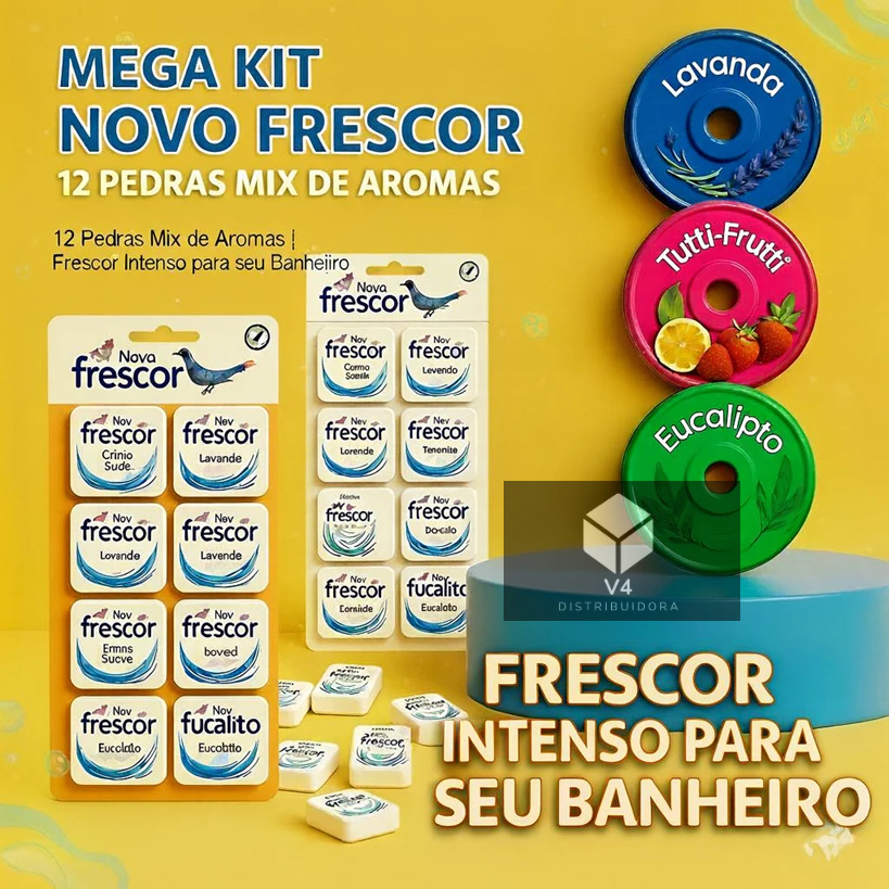 Mega Kit Pedra Sanitária Novo Frescor - 12 Pedras Mix de Aromas | Frescor Intenso para seu Banheiro em Oferta na Shopee