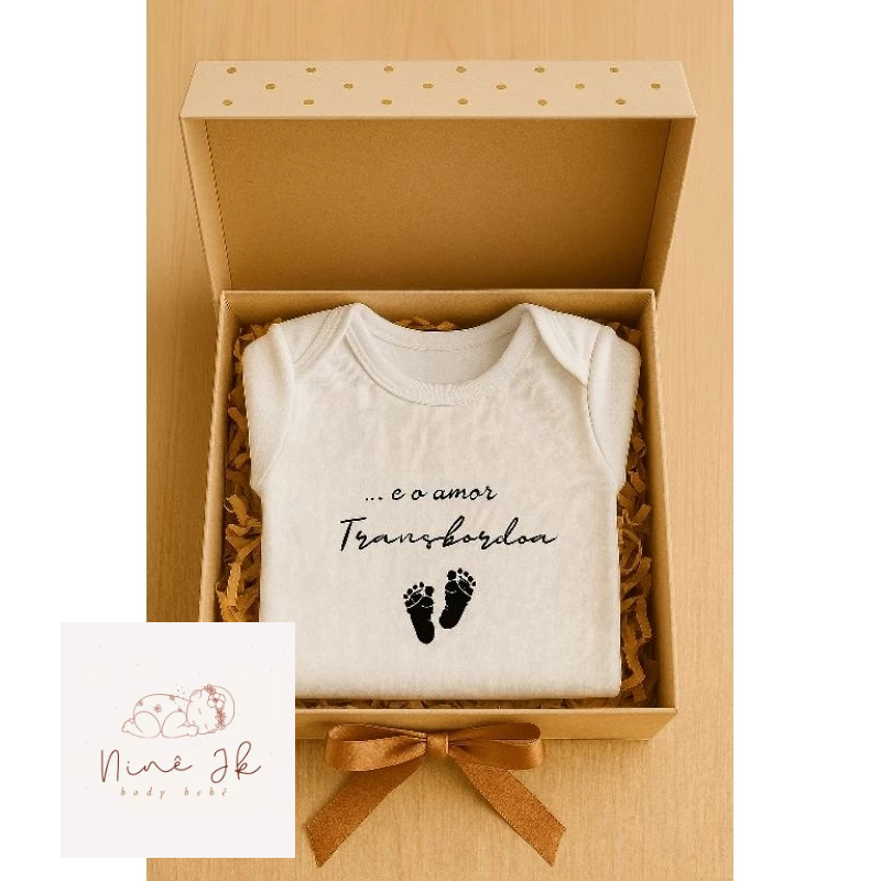 Body de Bebê – Anúncio de Gravidez: E o Amor Transbordou em Oferta na Shopee