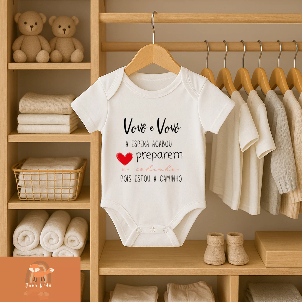 Body para bebê anúncio gravidez Vovó e Vovô em Oferta na Shopee