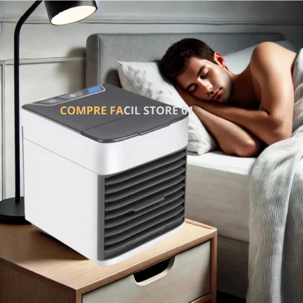 Climatizador Portátil 3 Velocidades Umidificador Refrigeração Mesa Ar-Condicionado Portátil Premium