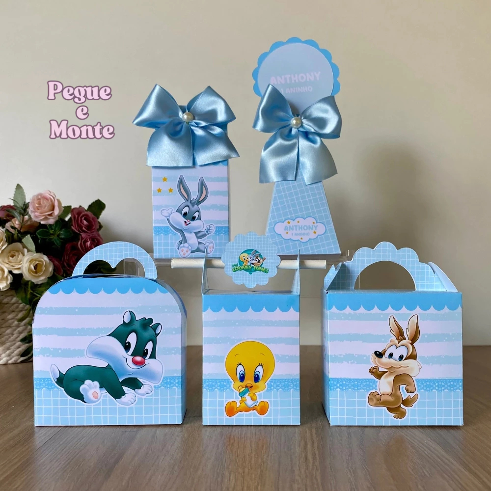 Kit Personalizados Baby looney tunes/ Kit Festa Caixinhas Personalizadas Lembrancinha Mimos Aniversário