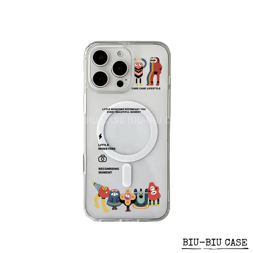 Capa Capinha Tpu Anti MagSafe Impacto Transparente Para IPhone XR 11 12 13 14 15 16 17 Pro Max Monstro da Linha