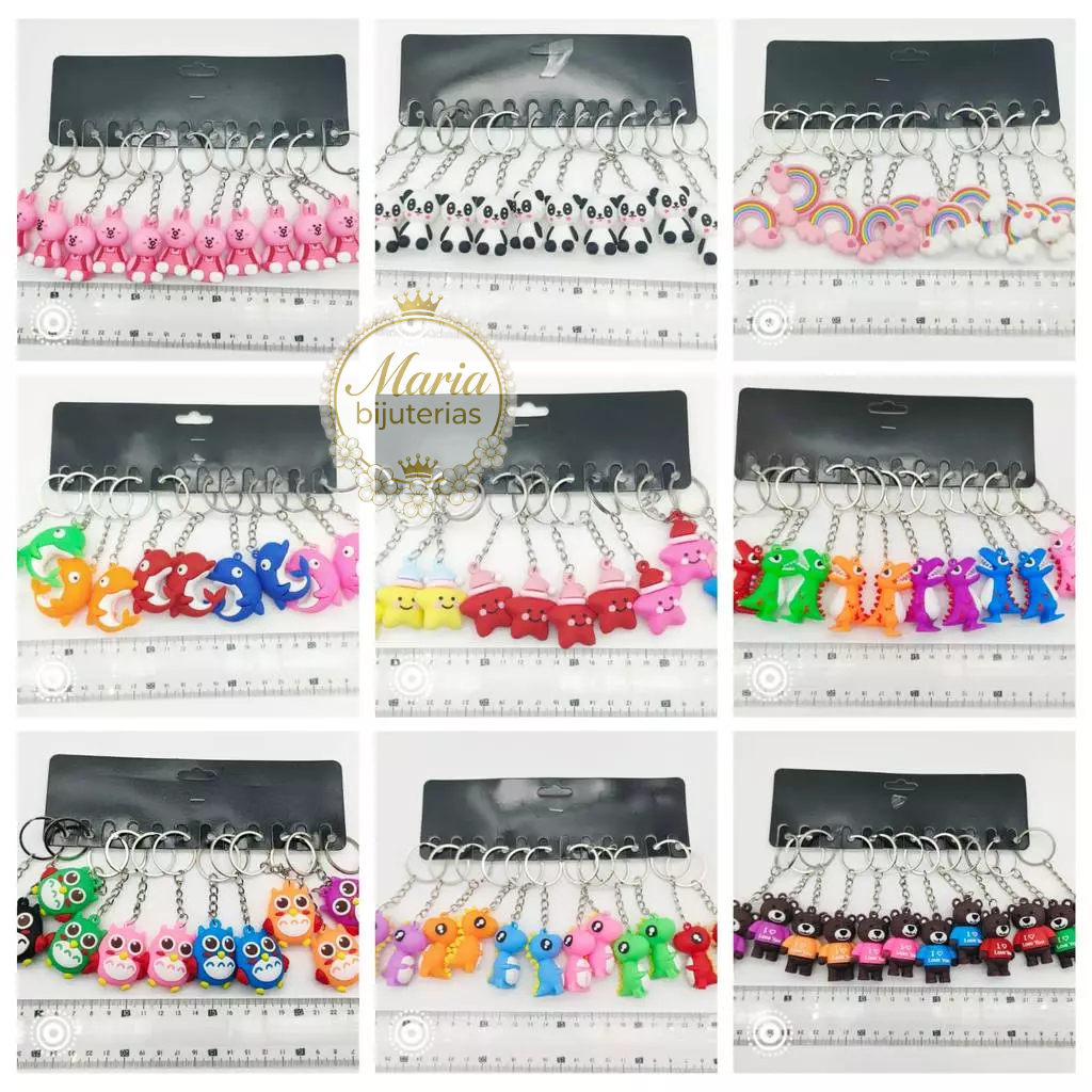 KIT 12  Chaveiros revenda emborrachado   varias modelos