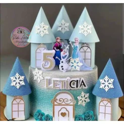 Topo/Topper Castelo FROZEN 3d personalizado