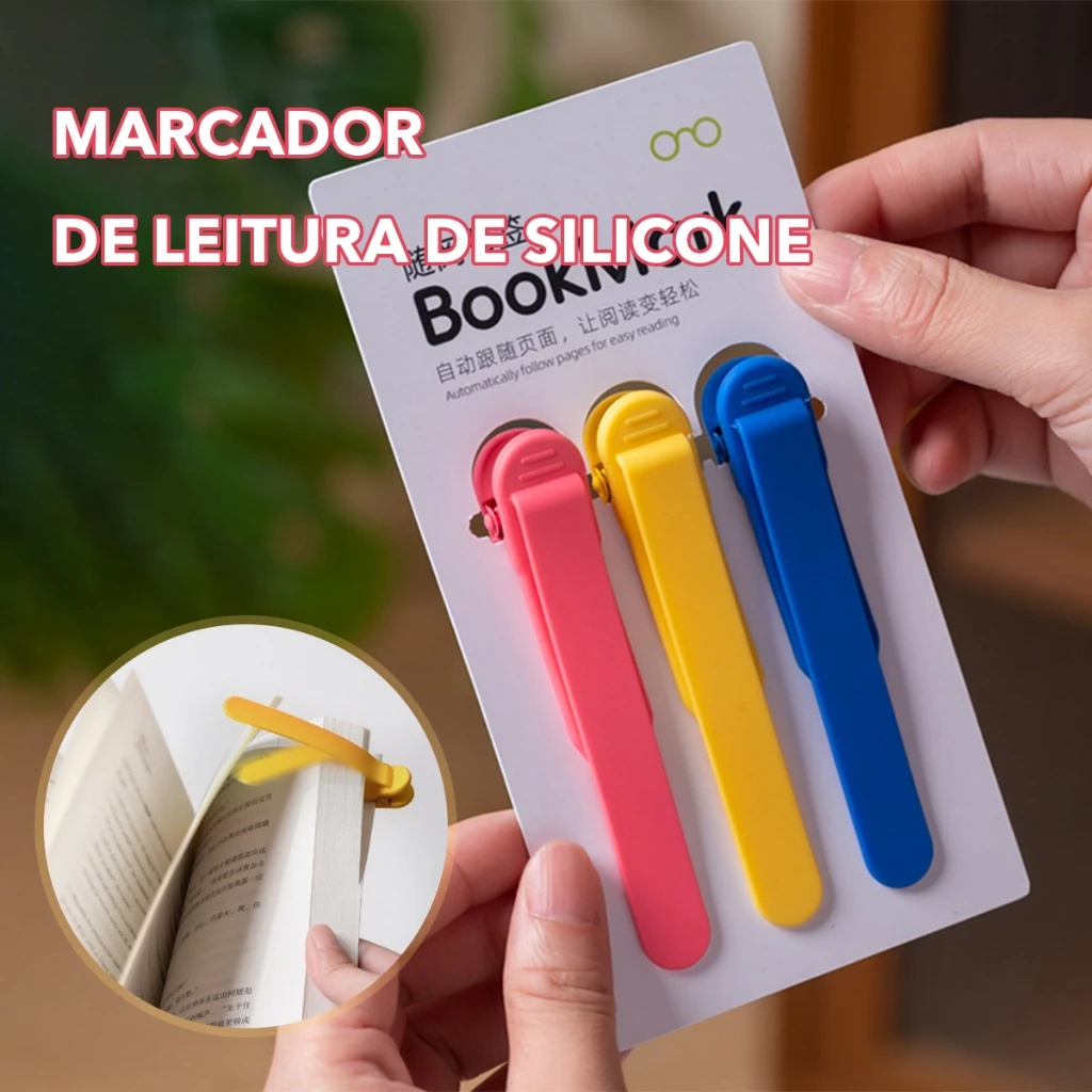 3Pçs Marcador De Silicone Bookmark Acompanhamento Automático Da Página Marcadores De Alunos Escritório Papelaria em Oferta na Shopee