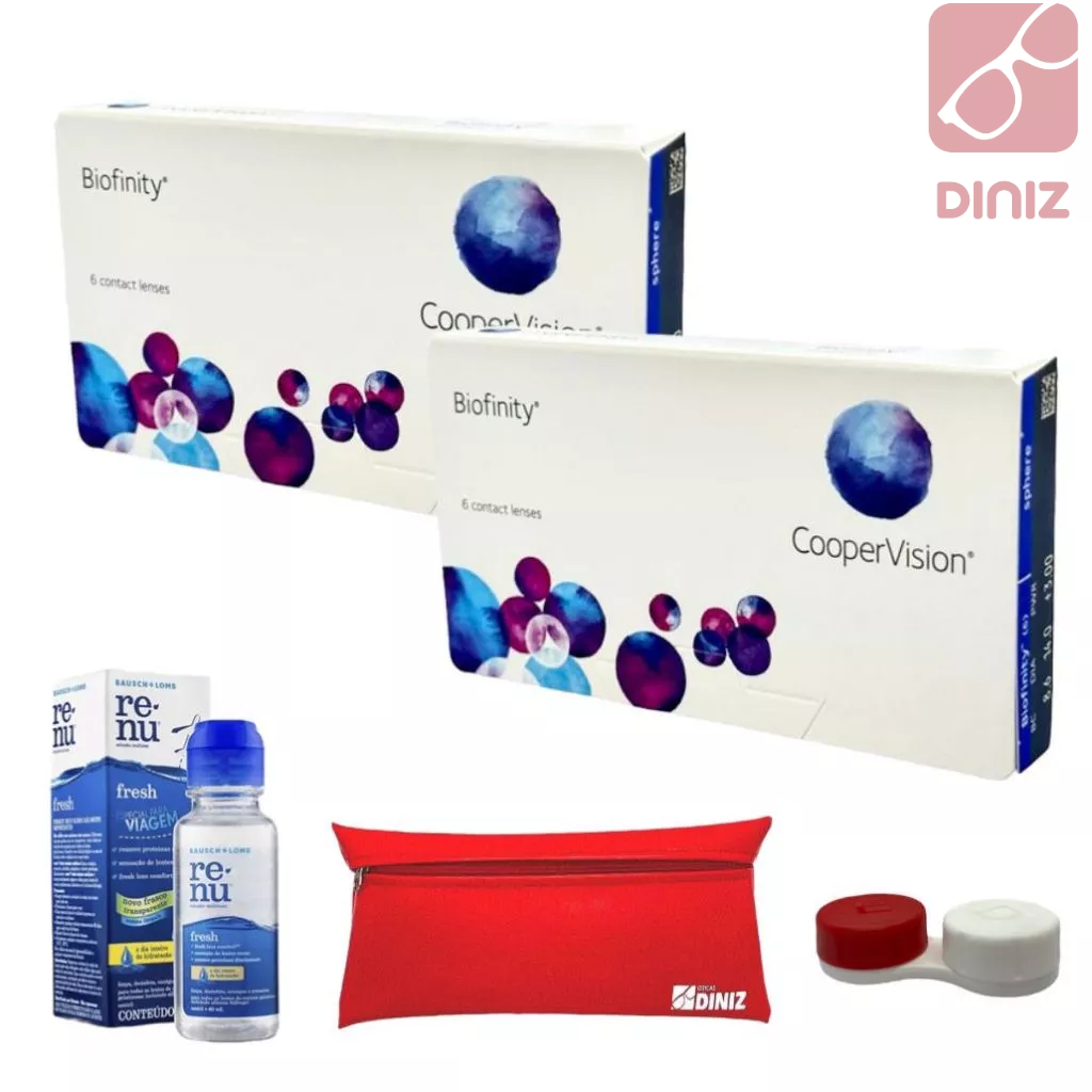 2 Caixas Lente de contato Biofinity Mensal com Grau Coopervision