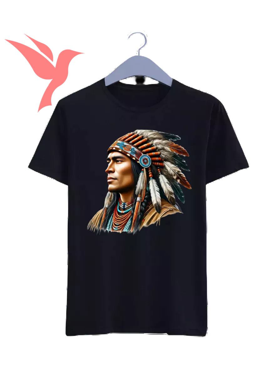 CACIQUE INDIGENA XAMA – CAMISETA UNISSEX 100% ALGODAO PENTEADO 30.1 | ENVIO IMEDIATO | LA KOLIBRO