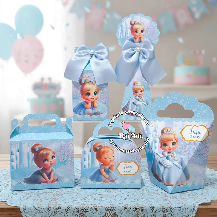 KIT FESTA CINDERELA BABY LEMBRANCINHAS ANIVERSÁRIO FESTA INFANTIL PERSONALIZADOS CINDERELA BABY CUT - PEGUE E MONTE