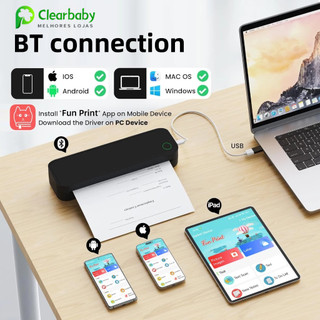 Impressora Sem Fio Bluetooth 5.1 Portátil 2600mAh Compatível iOS Android