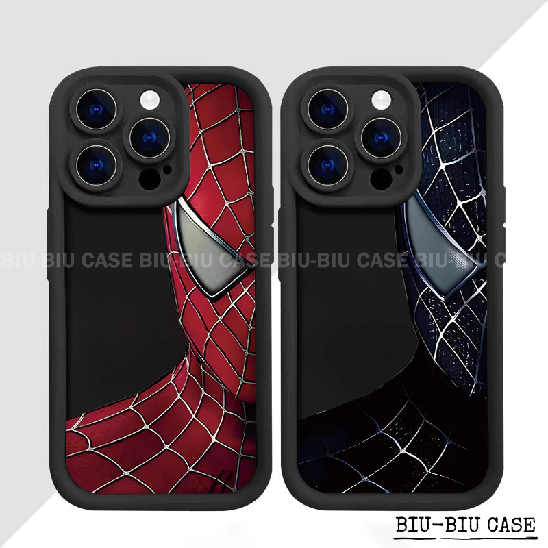 Capa Homem-Aranha Negro adequada para iPhone 17 16 11 12 13 14 15 Pro Max Plus XR X XS TPU Black Capa Macia