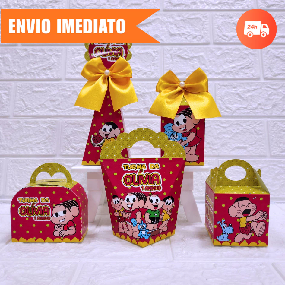 Kit Festa TURMA DA MÔNICA 1.0 |Personalizada|Mimo Lembrancinhas Caixinhas Aniversário PEGUE E MONTE
