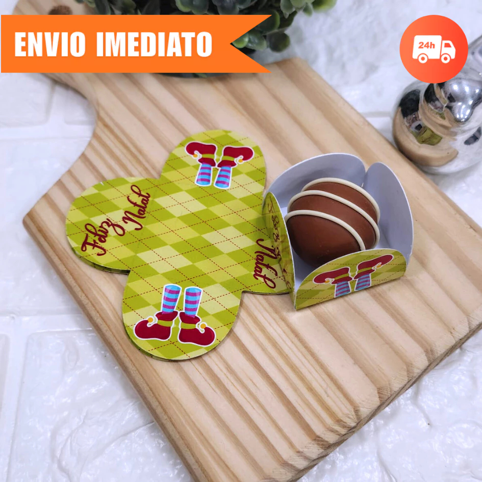 Forminha de Doces NATAL 4.0 | Personalizada| Festa de Aniversário-Brigadeiro e Beijinho