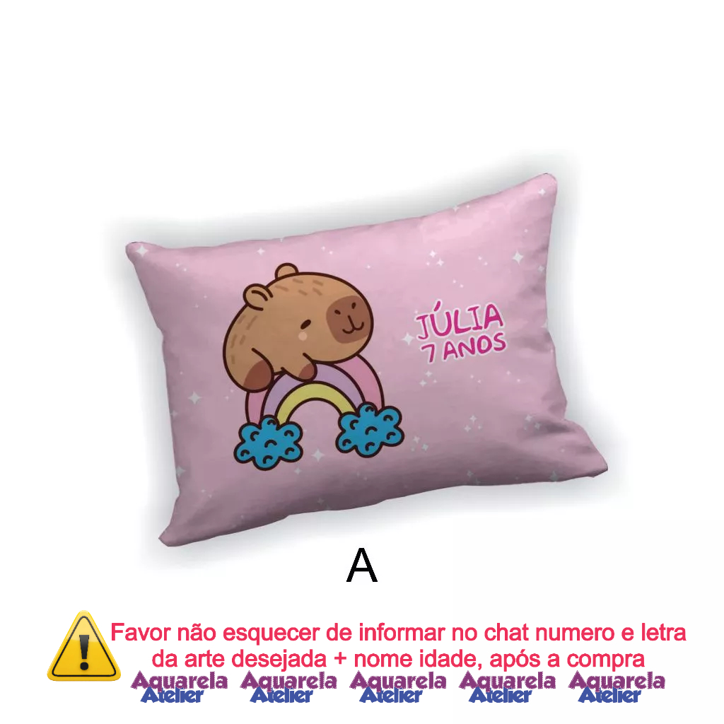 Lembrancinha Capivara Mini Almofada Travesseirinho 28x18cm Aniversário/Pronta Entrega Personalizado