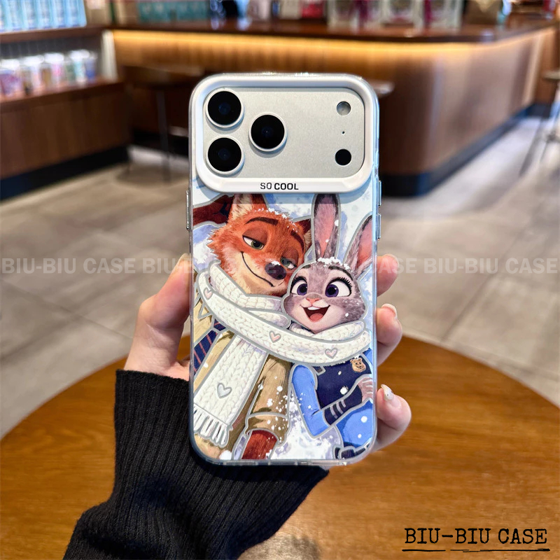 Capinha capa de raposa de cachecol coelho para iPhone 17 11 12 13 15 14 16 Pro Max Xr Xs Max 7+ 8 PLUS Capa TPU choque