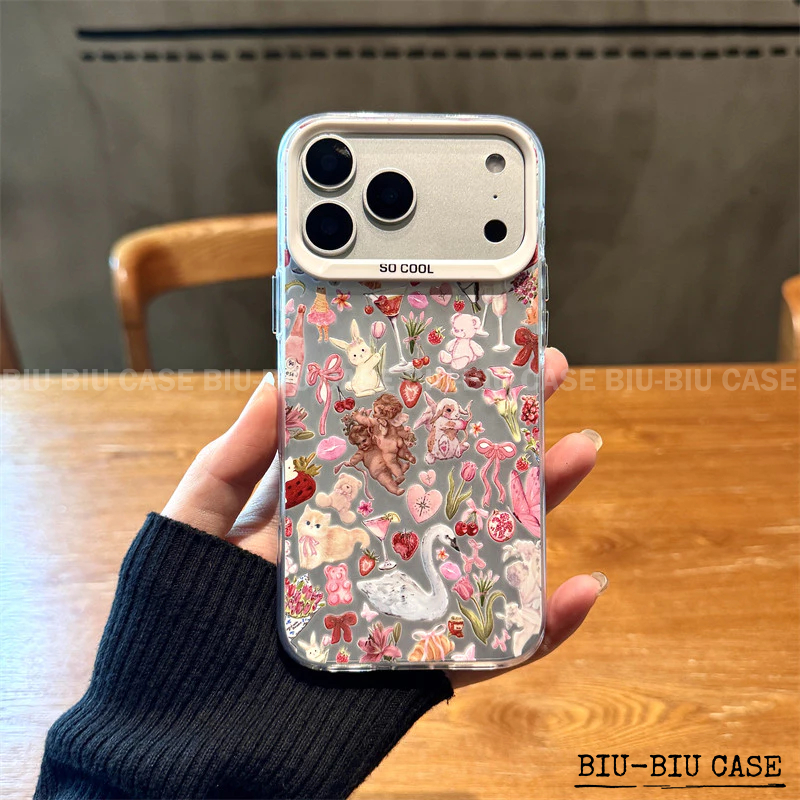 Capinha capa de Capa de Celular Laco Fofo para iPhone 17 11 12 13 15 14 16 Pro Max Xr Xs Max 7+ 8 PLUS Capa TPU choque