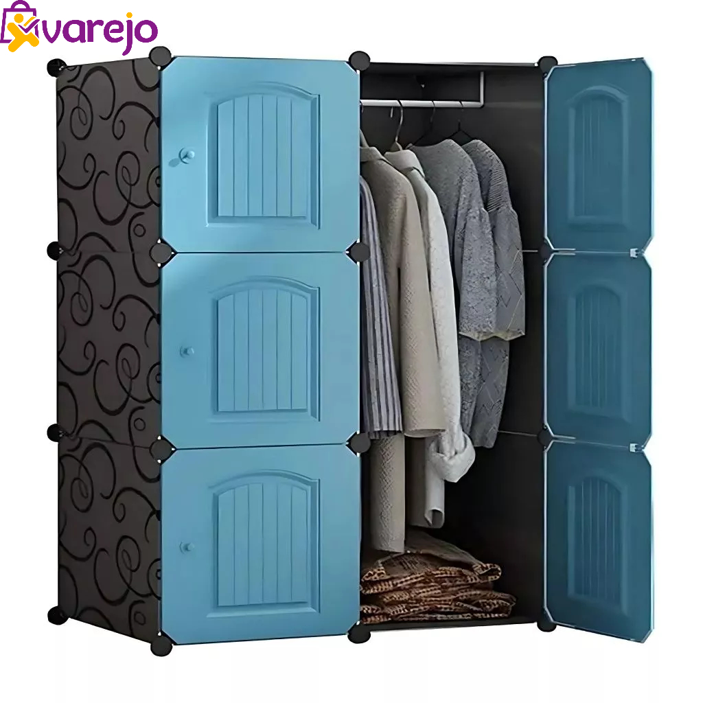 Armário Portátil Modular para Roupas e Sapatos | Closet PP Azul