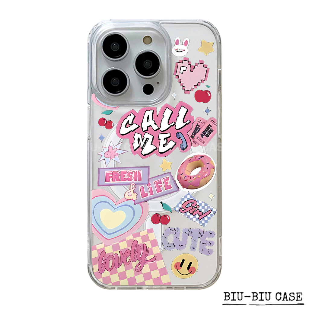 Capa Capinha Tpu Anti MagSafe Impacto Transparente Para IPhone XR 17 11 12 13 14 15 16 Pro Max Rosquinha Deliciosa