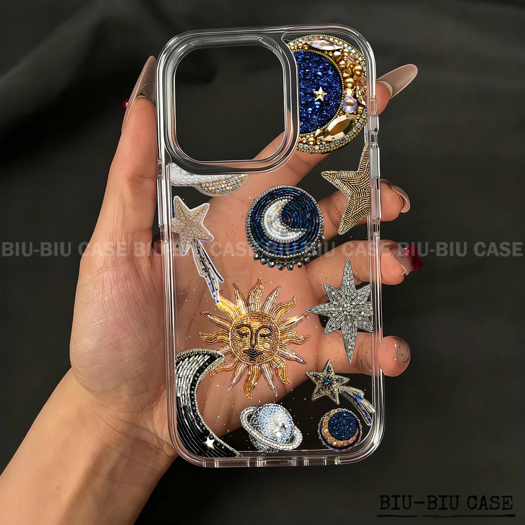 Capa Capinha Tpu Anti Impacto Transparente Para IPhone XR 11 12 13 14 15 16 17 ProMax Sol e Lua