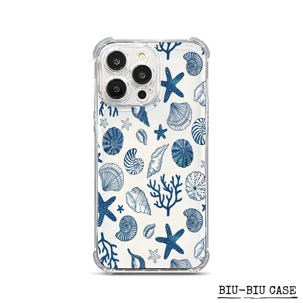 Capa para celular Estrela do Mar e Concha adequada para iPhone XR 17 16 11 12 13 14 15 Pro Max XS TPU Anti Capa Macia