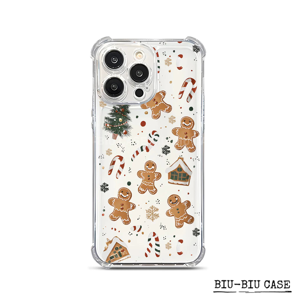 Capa para celular Biscoito de Gengibre Fofo adequada para iPhone XR 17 16 11 12 13 14 15 Pro Max XS TPU Anti Capa Macia