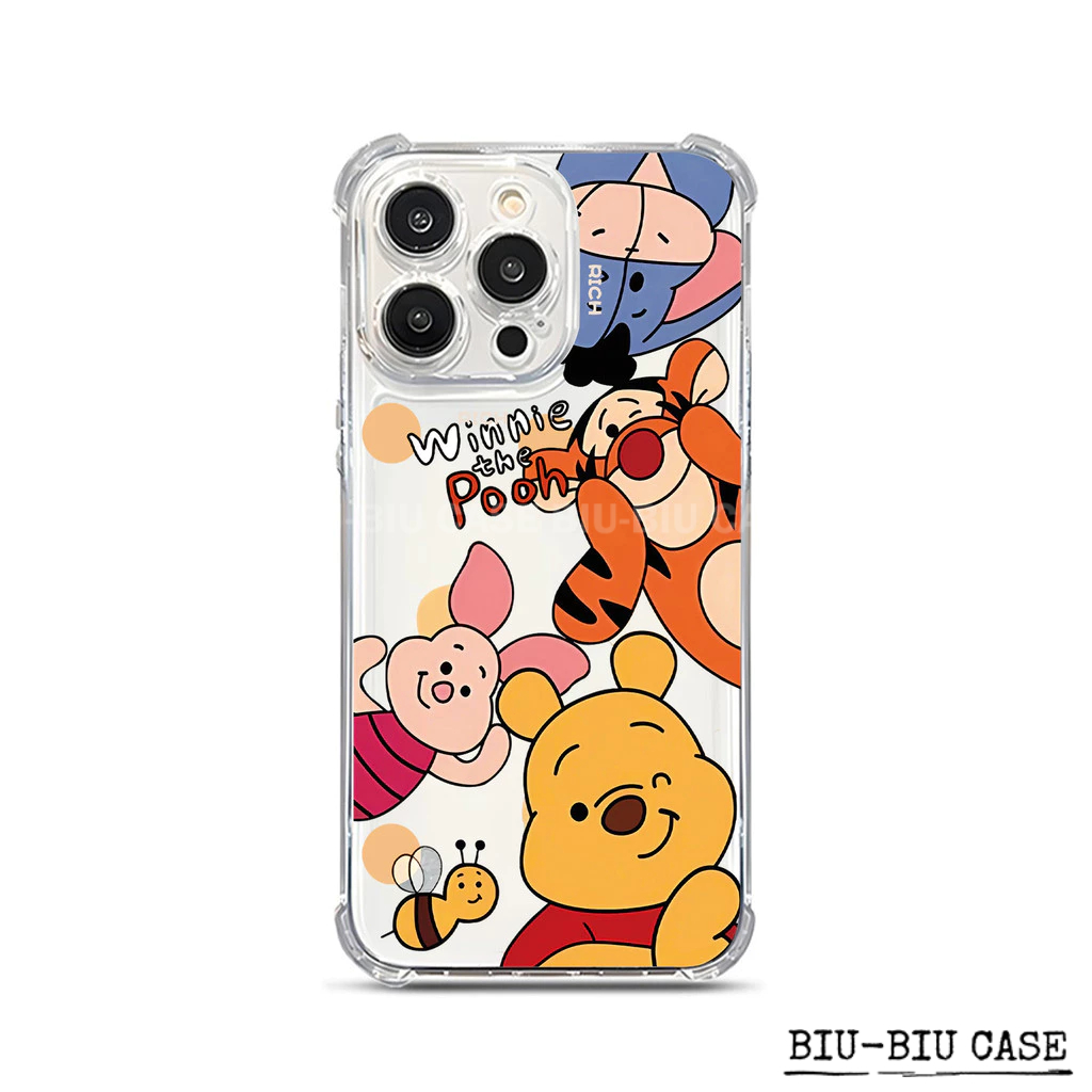 Capa para celular Tigger e Urso Pooh adequada para iPhone XR 17 16 11 12 13 14 15 Pro Max XS TPU Anti Capa Macia